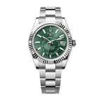 A- Sky-Dweller Stainless Steel, Green Index Dial, 42 mm