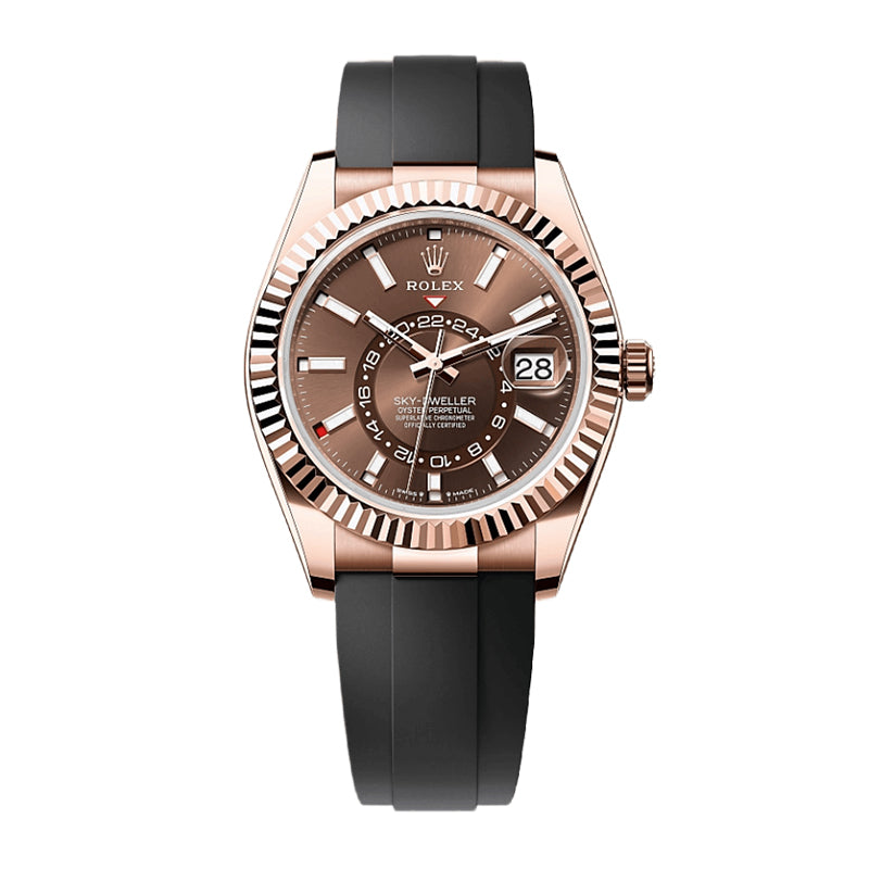 C Sky-Dweller 18K Rose Gold, Chocolate Index Dial, Oysterflex Bracelet, 42 mm