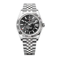 Sky-Dweller, 42mm, Oystersteel and 18k White Gold, Black, Jubilee