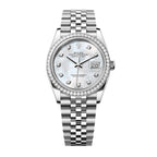 Datejust 36 Oyster, 36 mm, Oystersteel, white gold and diamonds