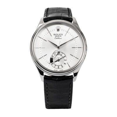 Cellini 50529, Dual Time, 18K White Gold, Silver Dial