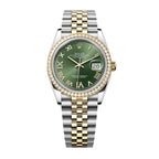 Datejust 36 Oyster, 36 mm, Oystersteel, yellow gold and diamonds