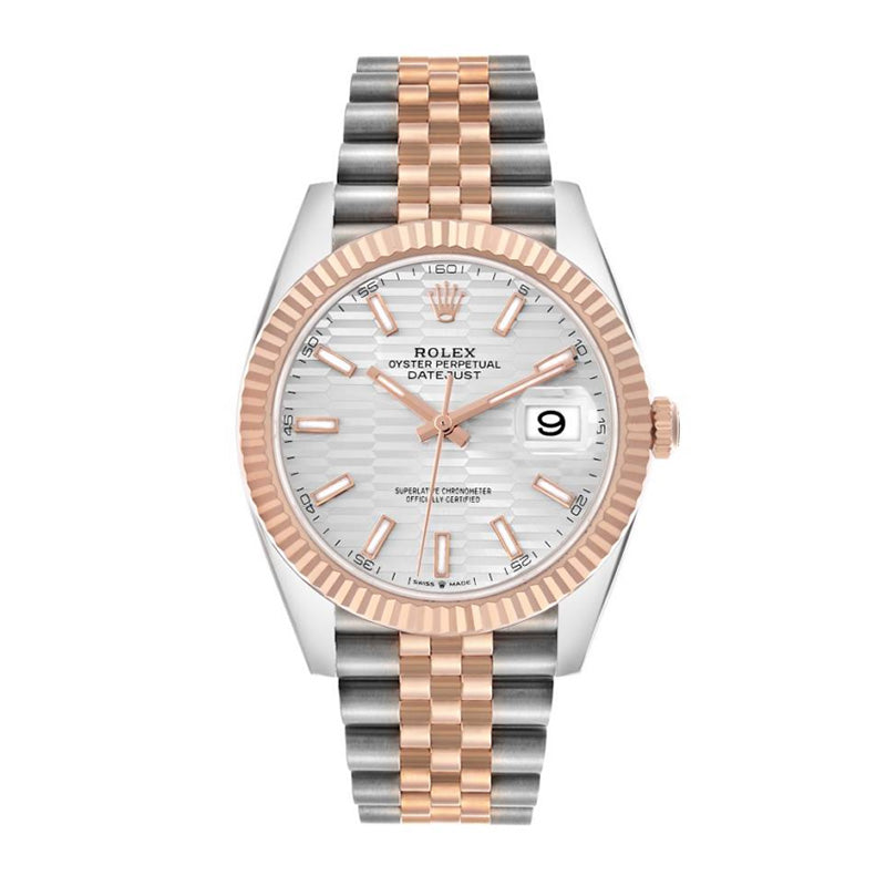 Datejust 41 Steel Rose Gold Fluted Motif Dial