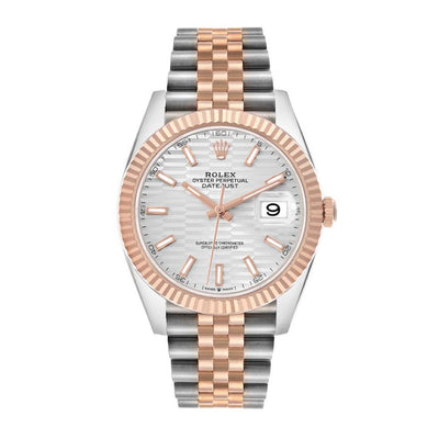 Datejust 41 Steel Rose Gold Fluted Motif Dial